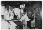Lewis Hine child labor: Boys at Lehr glass works. Location: West Virginia.