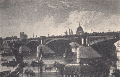 Blackfriars Bridge from the Surrey side, c. 1780