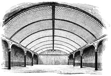 Radfahrhalle mit Glasbausteindecke