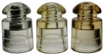 Trio of Hemingray CD 128 CSA insulators