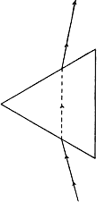 Bending of a ray of light in passing through a triangular glass prism