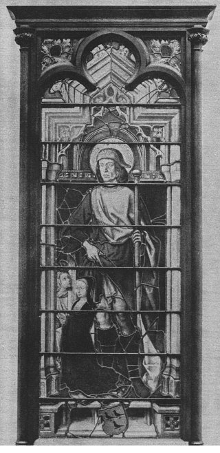 St. Roch. with Donor and Angel (16th Century Glass of the Rhinelands)