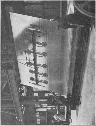 Fig. 6.--Lifting plate glass by "sucker" apparatus