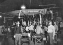 Whitall Tatum Co factory interior showing glassblowers.