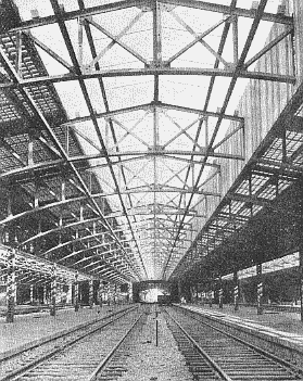 View of Roof of Train Shed of Kansas City Depot from Below View of Roof of Train Shed of Kansas City Depot from Below