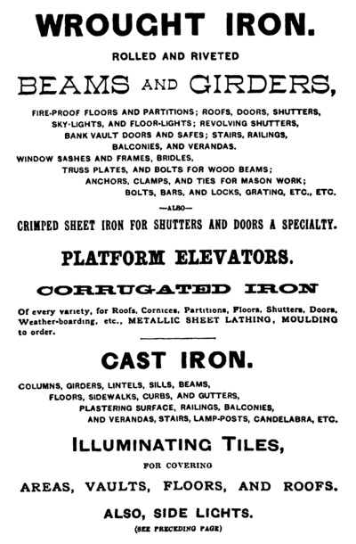 S. B. Althause & Sons Iron Works ad, Trow's New York City Directory, 1890