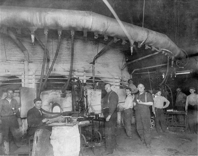 Interior view of the Co-operative Flint Glass Company works