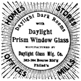1903 ad for Daylight Glass Mfg Co. in The Philadelphia Inquirer, Feb 21, 1903