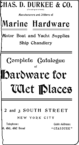 Chas. D. Durkee & Co., Complete Catalogue of Hardware for Wet Places