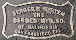 Close-up of Berger's System (vault lights) sidewalk marker