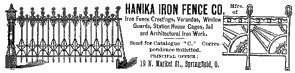 Hanika Iron Fence Co. ad in Building Age, Volume 9, Issue 4, 1887