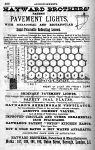 1878 Laxton's ad for Hayward Brothers Patent Semi-Prismatic Pavement Lights