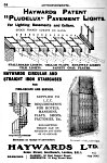 1925 Laxton's & Lockwood's ad for Hayward Brothers Patent Semi-Prismatic Pavement Lights