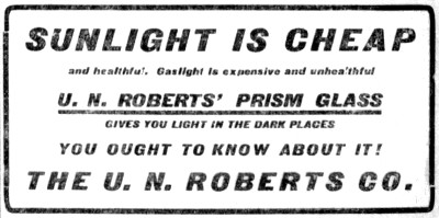 U. N. Roberts Prism glass ad