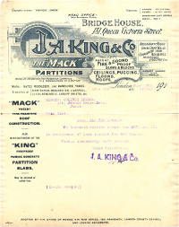 J. A. King invoice to Messrs. Colivet Frerers J. A. King invoice to Messrs. Colivet Frerers