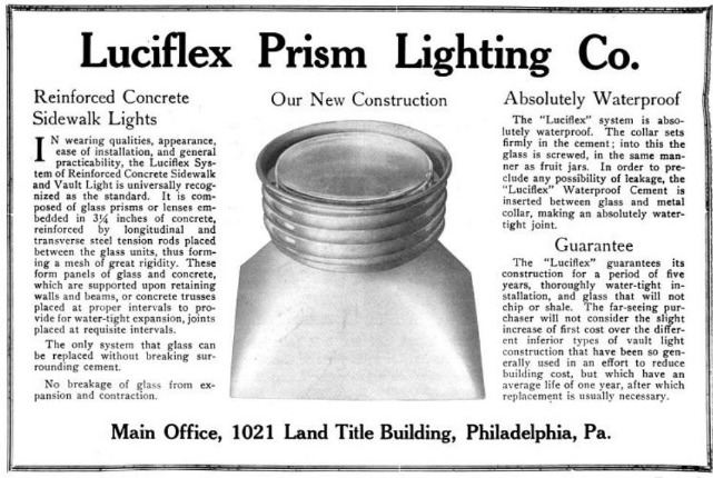 Luciflex Prism Lighting Co ad in American Contractor, Feb 6, 1915