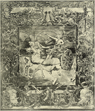 DECORATIVE WINDOW &mdash; A ROMAN CHARIOT RACE