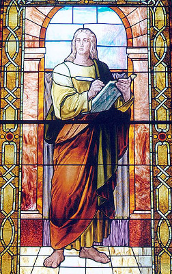 St. John the Evangelist stained glass window, First Congregational Church, 1895