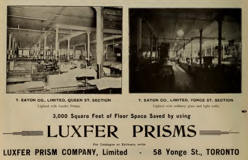 Luxfer Prism Company ad in Canadian Hardware and Metal Merchant &middot; 1898