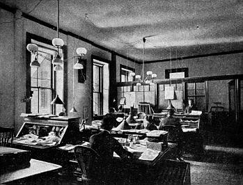 Interior of the Pullman Building, showing effect of Luxfer Prisms Interior of the Pullman Building, showing effect of Luxfer Prisms