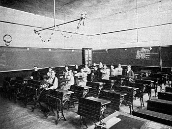 Interior of Thomas Hoyne School showing effect of Luxfer Prisms Interior of Thomas Hoyne School showing effect of Luxfer Prisms
