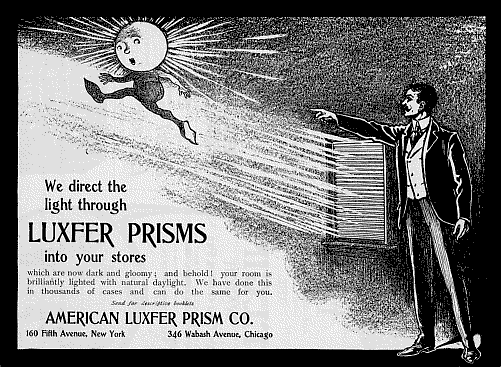 We direct the light through Luxfer Prisms into your stores