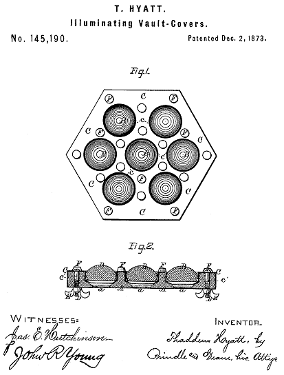 145,190 &middot; Hyatt &middot; Improvement in Illuminating Vault-Covers