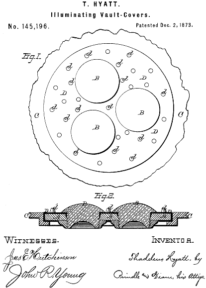 145,196 &middot; Hyatt &middot; Improvement in Illuminating Vault-Covers