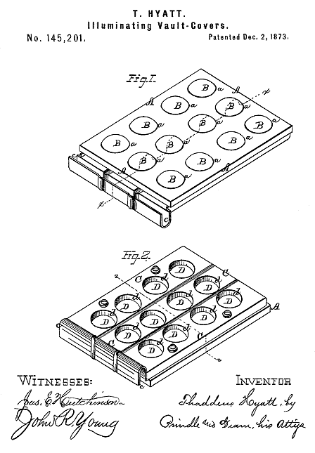 145,201 &middot; Hyatt &middot; Improvement in Illuminating Vault-Covers