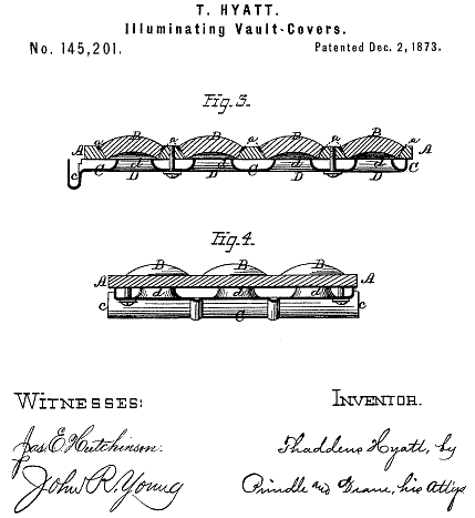 145,201 &middot; Hyatt &middot; Improvement in Illuminating Vault-Covers