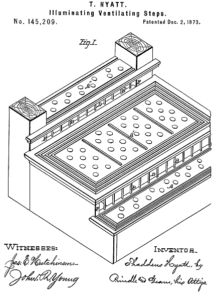 145,209 &middot; Hyatt &middot; Improvement in Illuminating Ventilating-Steps