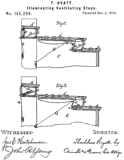 145,209 &middot; Hyatt &middot; Improvement in Illuminating Ventilating-Steps