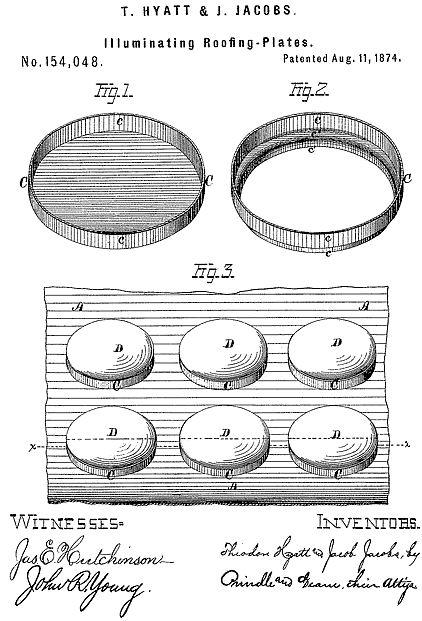 154,048 &middot; Hyatt & Jacobs &middot; Improvement in Illuminating Roofing-Plates