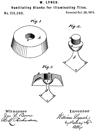 156,060 &middot; Lynch &middot; Improvement in Illuminating-Blanks for Illumnating-Tiles