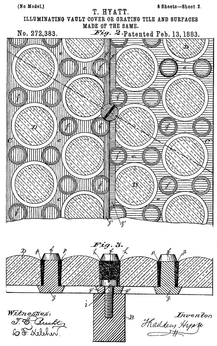 272,383 &middot; Hyatt &middot; "Illuminating Vault-Cover or Grating-Tile and Surfaces Made of the Same