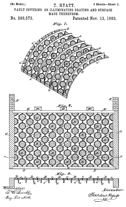 288,572 &middot; Hyatt &middot; Vault-Cover or Illuminating Grating-Tile and Surface Made Thereof