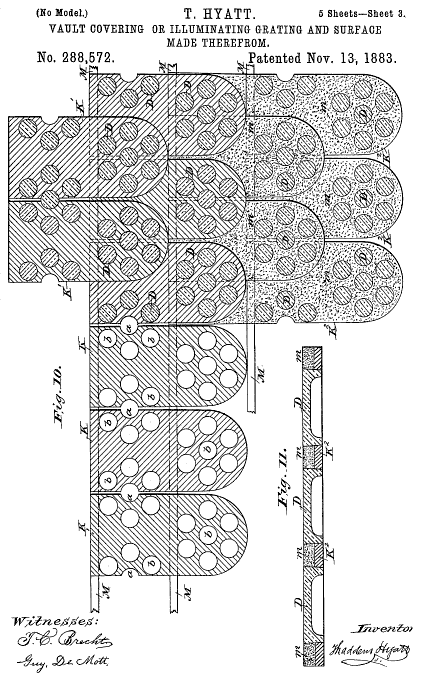 288,572 &middot; Hyatt &middot; Vault-Cover or Illuminating Grating-Tile and Surface Made Thereof