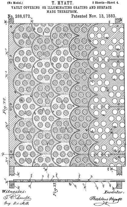 288,572 &middot; Hyatt &middot; Vault-Cover or Illuminating Grating-Tile and Surface Made Thereof