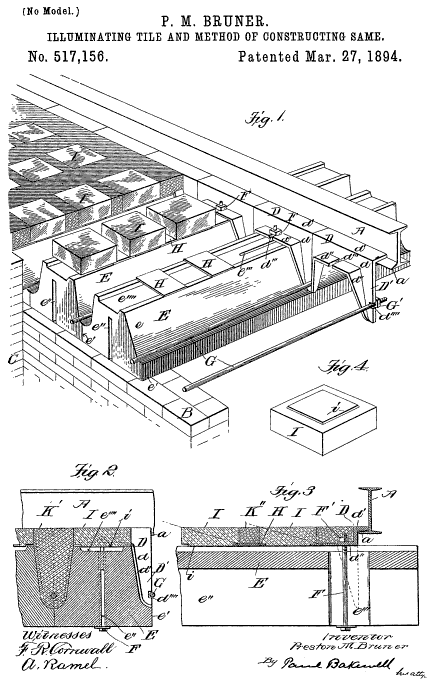 517,156 &middot; Bruner &middot; Illuminating-Tile and Method of Constructing Same