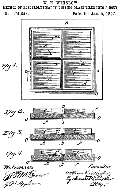 574,843 &middot; Winslow &middot; Method of Electrolytically Uniting Glass Tiles into a Body