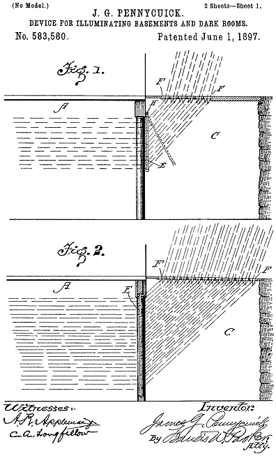 583,580 &middot; Pennycuick &middot; Device for Illuminating Basements and Dark Rooms