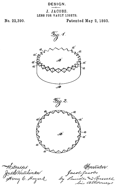D22,390 · Jacobs · Design for a Lens for Vault-Lights