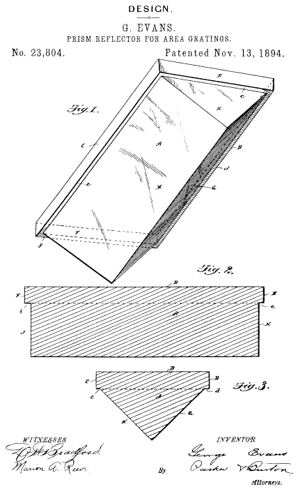 D23,804 &middot; Evans &middot; "Design for a Prism-Reflector for Area-Gratings
