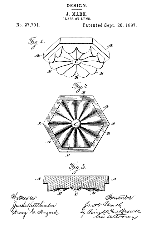 D27,701 &middot; Mark &middot; Design for a Glass or Lens
