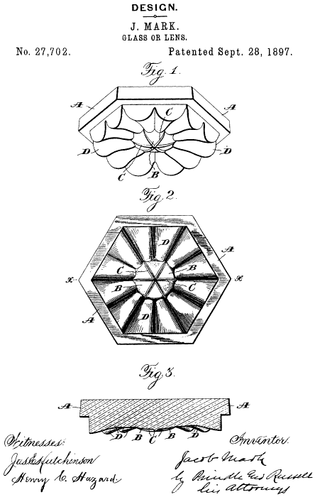 D27,702 &middot; Mark &middot; Design for a Glass or Lens