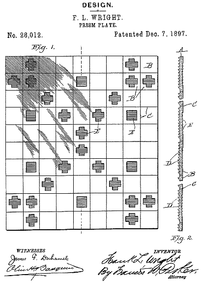 D28,012 &middot; Wright &middot; "Design for a Prism-Plate"