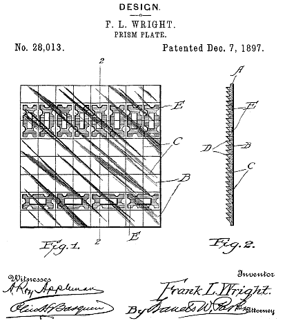 D28,013 &middot; Wright &middot; "Design for a Prism-Plate"