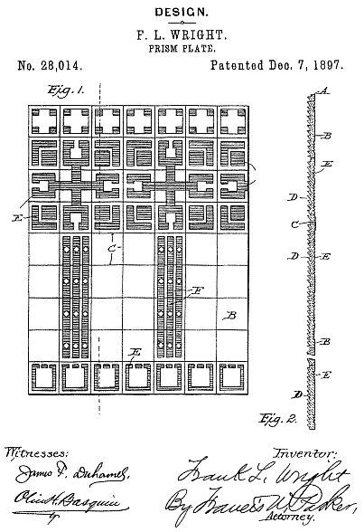 D28,014 &middot; Wright &middot; "Design for a Prism-Plate"
