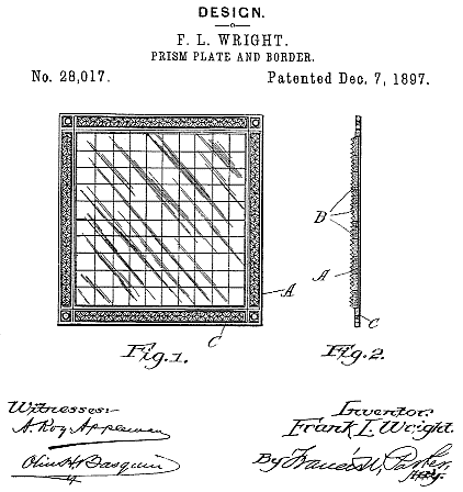 D28,017 &middot; Wright &middot; "Design for a Prism-Plate and Border"
