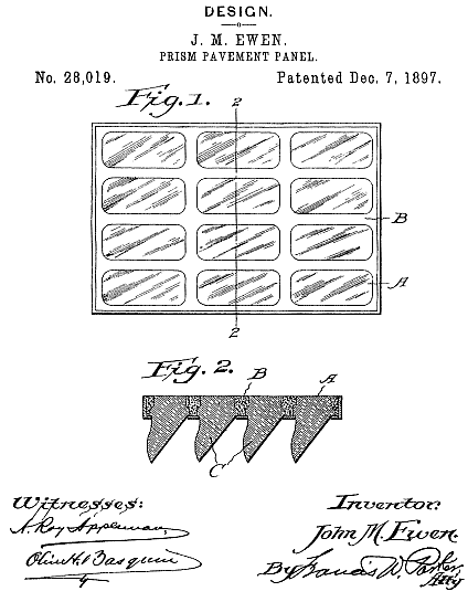D28,019 &middot; Ewen &middot; "Design for a Prism Pavement-Panel"